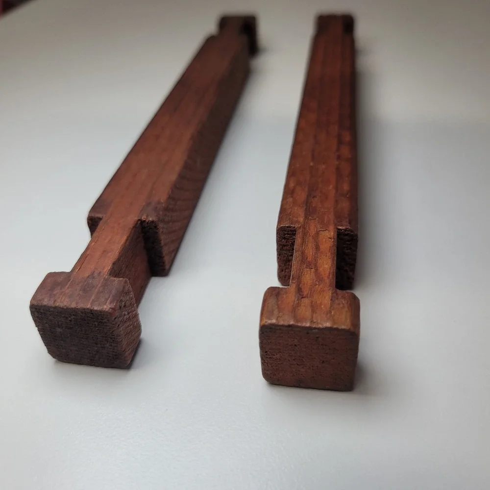 Vintage Square Wooden Building Blocks 7.5 Inch Replacement Logs Set of 2